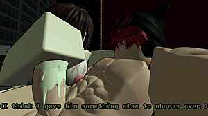 White girl dominates wannabe gangster in detailed Roblox Rule34 animation