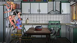 The landlord looks up jennys skirt as she dusts the refrigerator with anal blowjob bukkake creampie double penetration