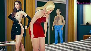 Intenzivna interrasna trojka sa puhanjem kurca.