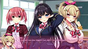 In real hentai situation part 8, blonde with big tits and ass performs blowjob on monster cock, leading to orgasm and facial