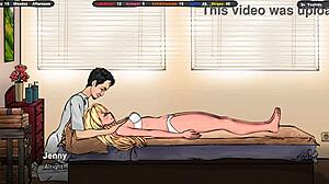 The landlord looks up jennys skirt as she dusts the refrigerator with anal blowjob bukkake creampie double penetration