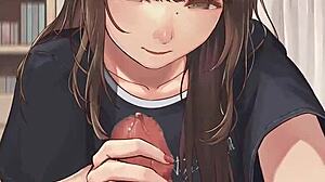 Teen girlfriend's intriguing handjob tease in POV hentai animation