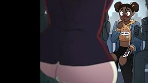 Häftig full animerad scen med het action