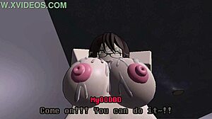 White girl dominates wannabe gangster in detailed Roblox Rule34 animation