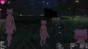 Manaka's Secret Flashing in Cat Costume During Central Park Free Run