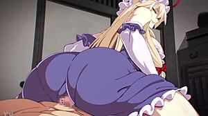 i watch touhou blonde riding my big cock passionately