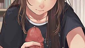 Teen girlfriend's intriguing handjob tease in POV hentai animation