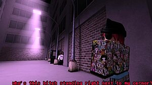 White girl dominates wannabe gangster in detailed Roblox Rule34 animation