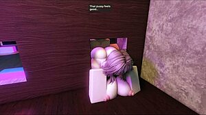 สาวร็อบล็อกซ์ขอน้ำแตกในเลี้ยง