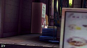 Asuka sucking a big black cock casually