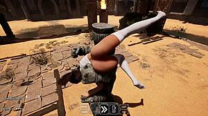 Lara Croft Deep Throats Statue to Awaken It