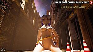 Raven vs eromancer cowgirl riding cock in teen titans hentai