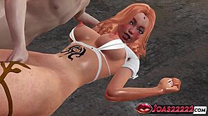 Big tits redhead angel athena masturbating with dildo licking wet pussy fingering on floor squirting!