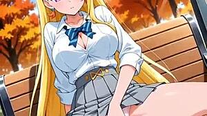 wanna see this hentai blonde masturbate wildly?