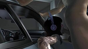 E-girl's fat tits and curvy ass get pounded raw against the car door blowjob anal frenzy!