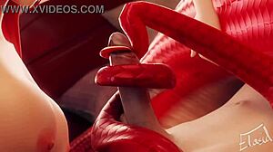 Big Tits Group Blowjob with Sexy Monster Hentai