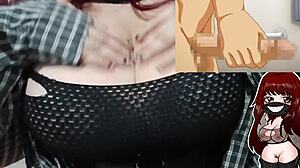 i love watching hentai while playing with my huge natural tits and oiled body