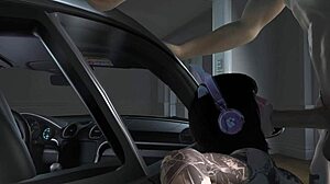 E-girl's fat tits and curvy ass get pounded raw against the car door blowjob anal frenzy!