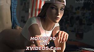 3d teen shaved pussy takes monster cock doggystyle pounding to creampie finish