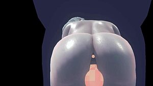 curvy babe with massive jiggling tits rides huge cock in steamy 3d animation sex scene