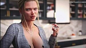 Stepmom Taunts Horny Stepson with Massive Boobs and Juicy Ass in Carbon's Synthetic 01 Game