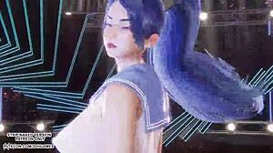 ahri and akali lead secret number kpop dance in sexy league costumes mmd hentai uncensored