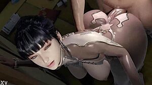 Beautiful Babe Takes Hard Doggystyle from Monster Cock Animations