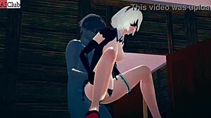 Hentai girl hides big ass tits under missionary monster cock pounding