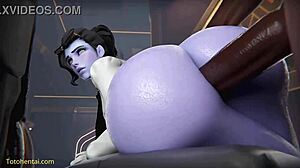 widowmaker takes interracial gangbang double penetration in all holes by huge black cocks