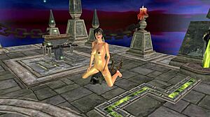 Can You Believe This Tattooed Hottie Grinds Pussy On Temple Stone?!