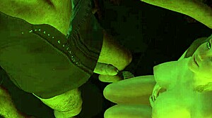 damn this hot blonde slurps that old man's cock so good