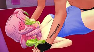 Mitsuri's Towel Tease Leads to Wild Handjob and Blowjob Play