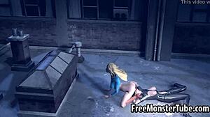 Dude, Superwoman's juicy pussy gets devoured outdoors by Catwoman's eager tongue