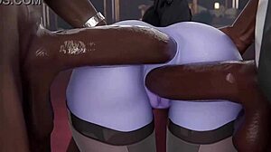 widowmaker takes interracial gangbang double penetration in all holes by huge black cocks