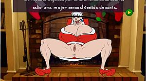 Big-titted xmas babe takes monster cock doggystyle creampie surprise