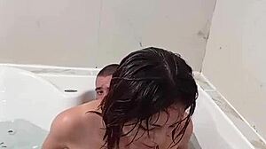 jacuzzi oral leads to latina vagina bath anime passion