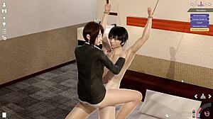 office femdom lady kisses boyfriend before blowjob doggy pounding?