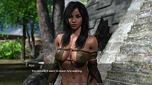 short redhead's huge tits bounce through lusty jungle tour!!