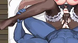 big boob maid in black stockings gets fucked hard by monster cock legend of temporary cleaner hentai game gallery