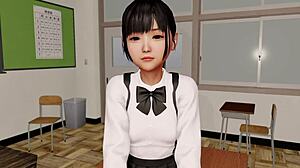 Provocative 3D Hentai Teases Cute Japanese Schoolgirl's Sexy Blowjob