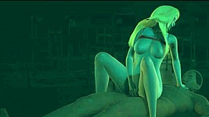 Blonde Cheerleader's Wild Handjob Cowgirl Ride in 3D Game!