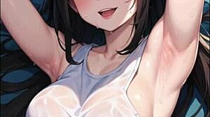 cute young hentai babes stare seductively while flashing sexy armpits and boobs