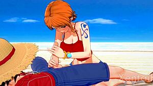 Nami Delivers Big Tits Blowjob! One Piece Monster Cock Titty Fuck Part 1