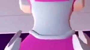 This anime recroom slut eagerly sucks cock then rides it hard