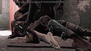 yo check out this filthy raider foursome with double anal and big tits