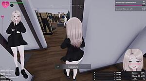 Bold hentai exhibitionist masturbates squirting in public game outdoors