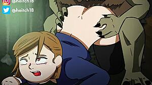 nobara gets her tight pussy wrecked by cursed spirit in rough animation preview