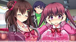 Yuri route heats up as big-titted anime babe takes facial creampie from monster cock overload