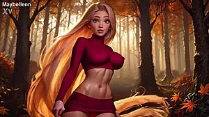 CUTE BLONDE BOUNCES HUGE TITS AND HARD NIPPLES IN SEXY OUTFIT!