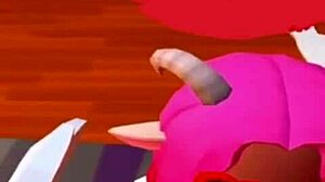 This anime recroom slut eagerly sucks cock then rides it hard